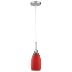 Peak Collection 1-Light Red and Nickel Pendant by BELDI
