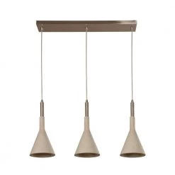 Ciment 3-Lights Satin Nickel and Cement Pendant Fixture by BELDI