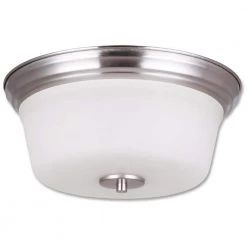 Seattle Collection 2-Light Satin Nickel Flush Mount Light by BELDI