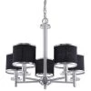Medford Collection 5-Light Satin Nickel Chandelier with Black Fabric Shade by BELDI