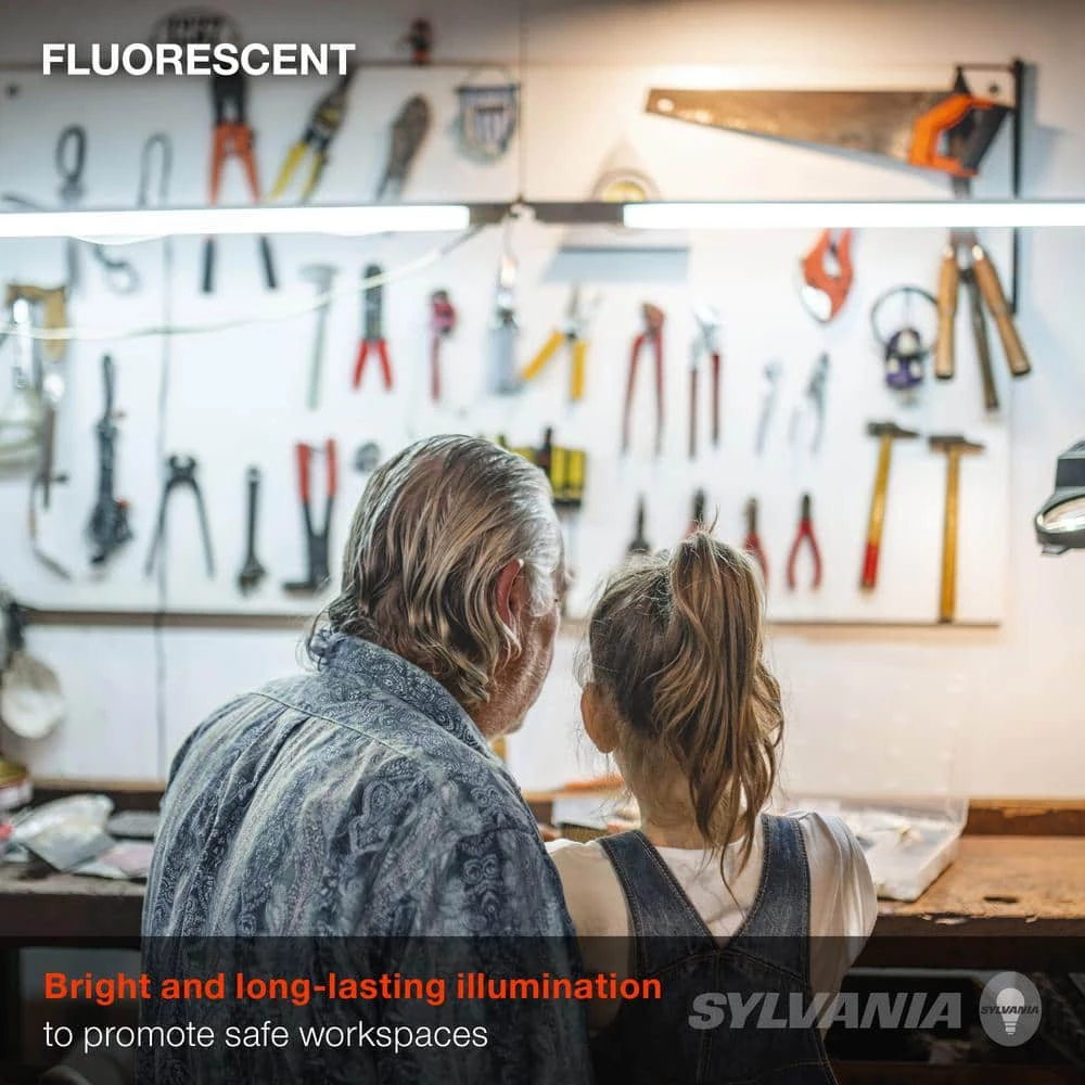 17-Watt 4 ft. Linear T8 Fluorescent Tube Light Bulb Bright White (2-Pack) by Sylvania - Image 5