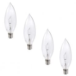 60-Watt B10 Double Life Incandescent Light Bulb in 2700K Soft White Color Temperature (4-Pack) by Sylvania