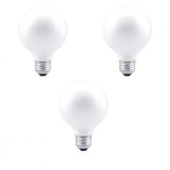 40-Watt G25 Double Life E26 Incandescent Light Bulb in 2850K Soft White Color Temperature (3-Pack) by Sylvania