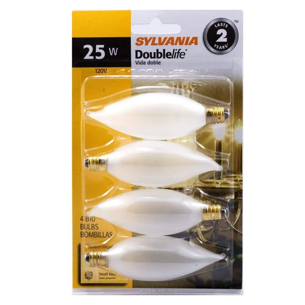 25-Watt Double Life B10 Incandescent Light Bulb (4-Pack) by Sylvania - Image 3