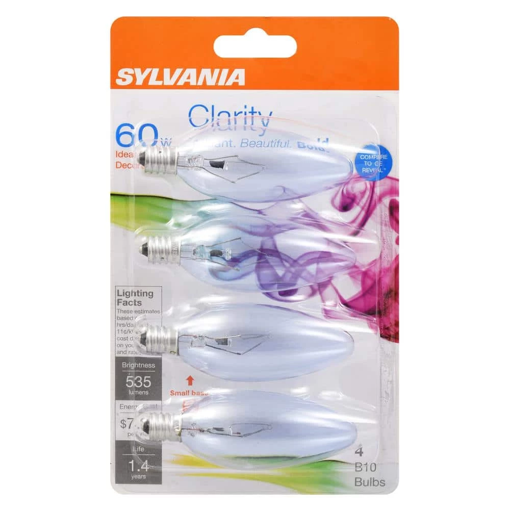 60-Watt B10 Clarity Incandescent Light Bulb (4-Pack) by Sylvania - Image 3