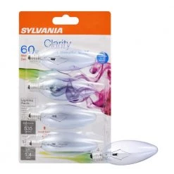 60-Watt B10 Clarity Incandescent Light Bulb (4-Pack) by Sylvania