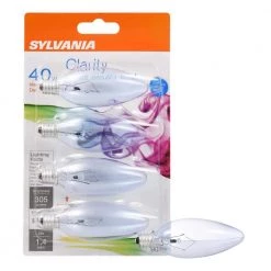 40-Watt B10 Clarity Incandescent Light Bulb (4-Pack) by Sylvania