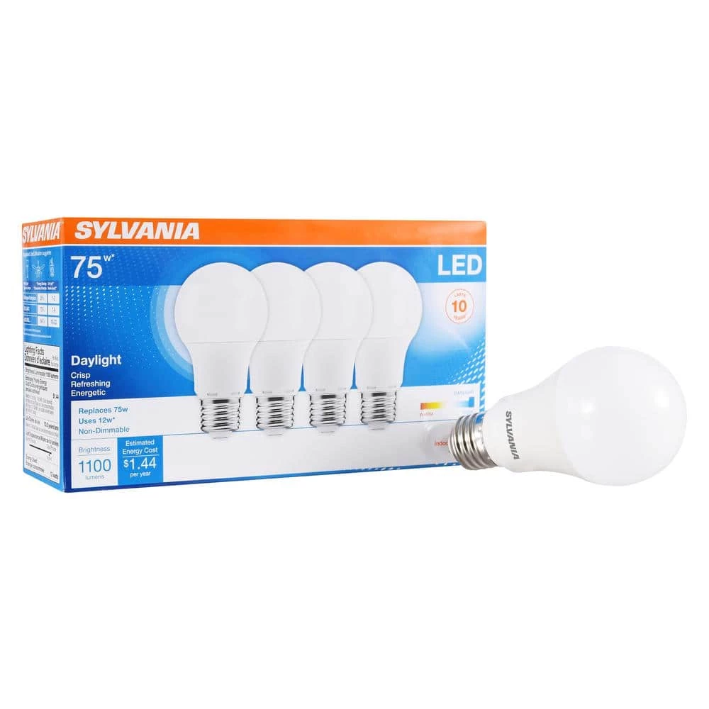 75-Watt Equivalent Daylight A19 Non-Dimmable LED Light Bulb (4-Pack) by Sylvania - Image 3