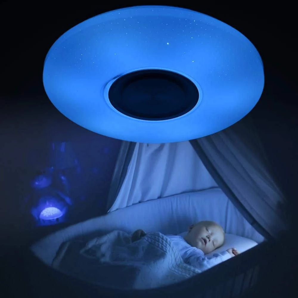 17.3 in. Round Light Fixture LED Flush Mount Ceiling Lighting with Remote Control by Nersunda - Image 2