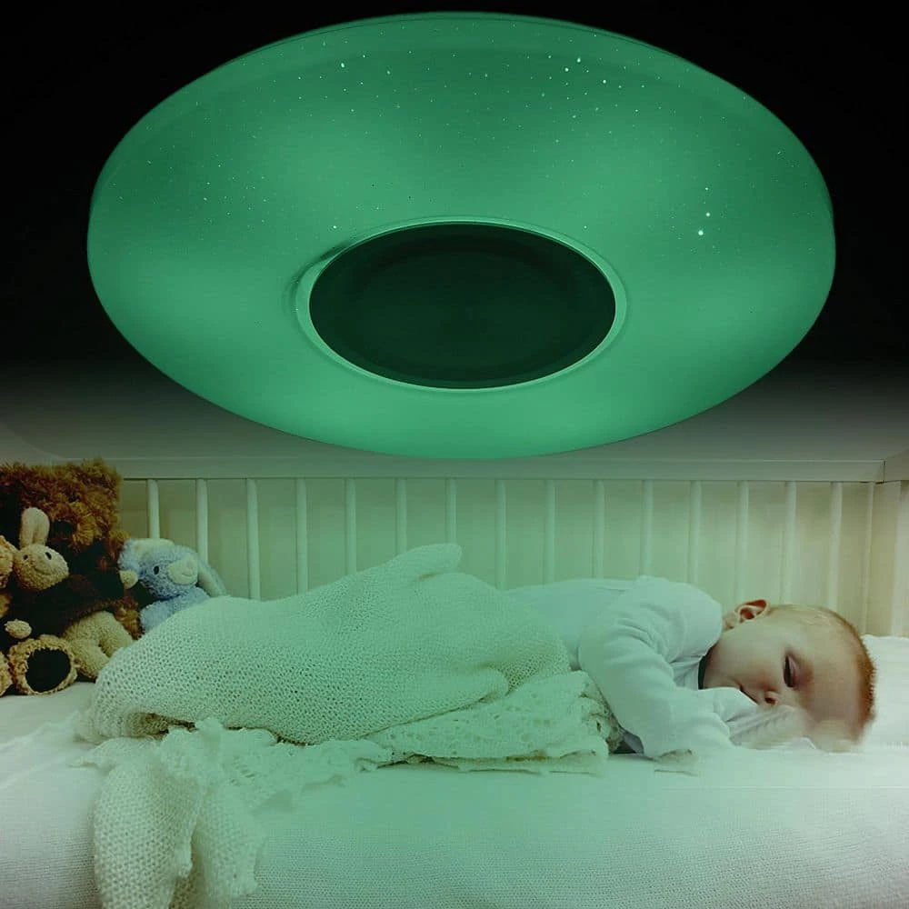 17.3 in. Round Light Fixture LED Flush Mount Ceiling Lighting with Remote Control by Nersunda - Image 6