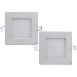 4.72 in 6-Watt Square White Panel Light Ceiling Flush Mount (2-Pack) by Nersunda