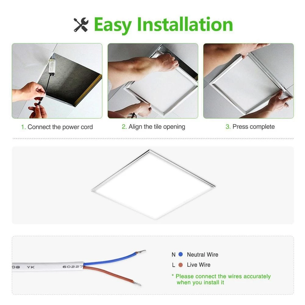11.8 in. Integrated LED Panel Light, Warm White 3000K by Nersunda - Image 3