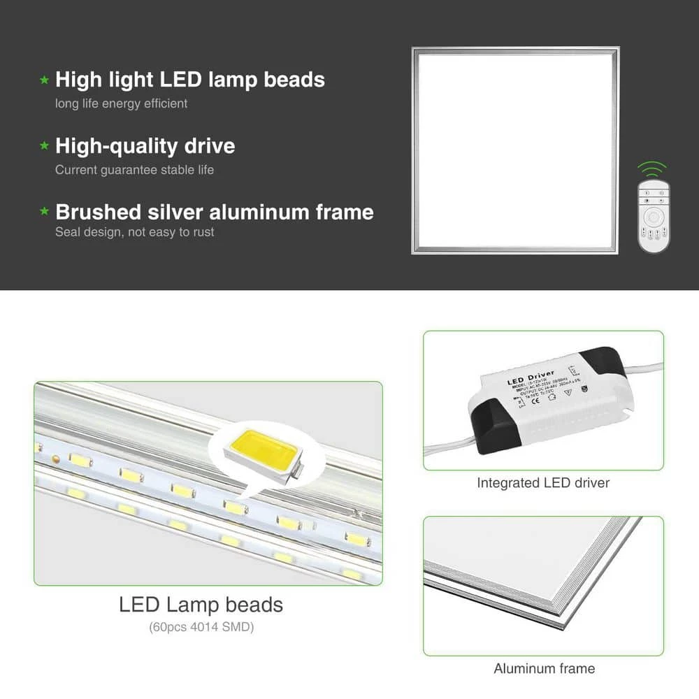 11.8 in. Integrated LED Panel Light, Warm White 3000K by Nersunda - Image 7