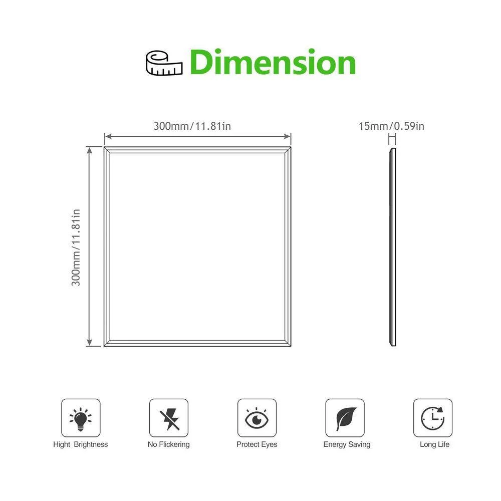 11.8 in. Integrated LED Panel Light, Warm White 3000K by Nersunda - Image 2