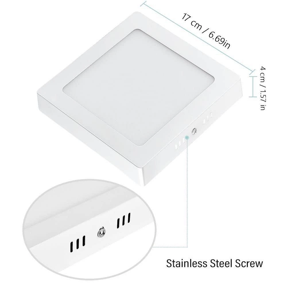 12-Watt Integrated LED Panel Light, 3000K Warm White by Nersunda - Image 4