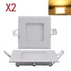3-Watt Integrated Ultra-Thin LED Recessed Lighting Square Panel Light(2-Pack) by Nersunda