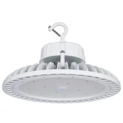 15 in. 370-Watt Equivalent Integrated LED Dimmable White UFO High Bay Light Fixture 4000K (1-Pack) by Sylvania