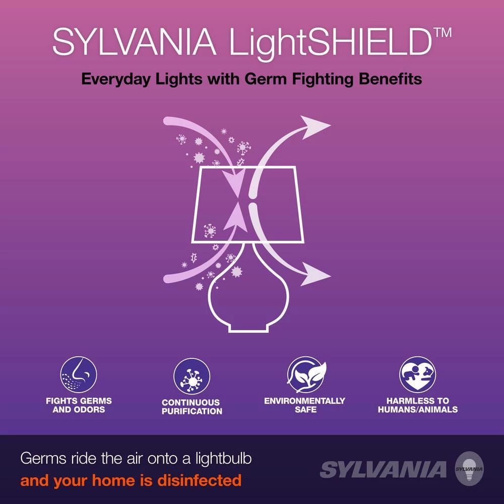 65-Watt Equivalent BR30 Dimmable Germicidal LED Light Bulb Daylight (12-Pack) by Sylvania - Image 2